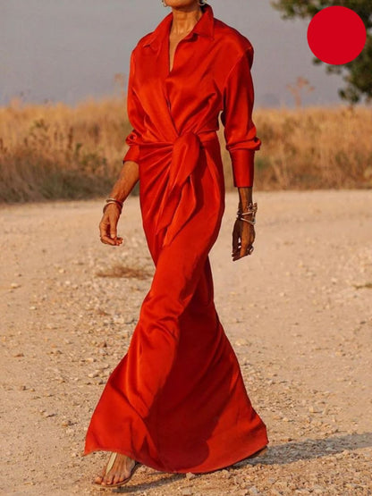 Levoire | Robe Longue À Col En V Pour Femmes