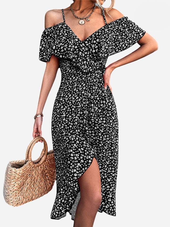 Levoire | Robe Florale Élégante Pour Femmes Noir