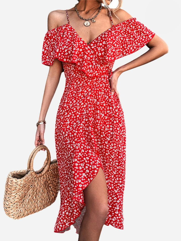 Levoire | Robe Florale Élégante Pour Femmes Rouge