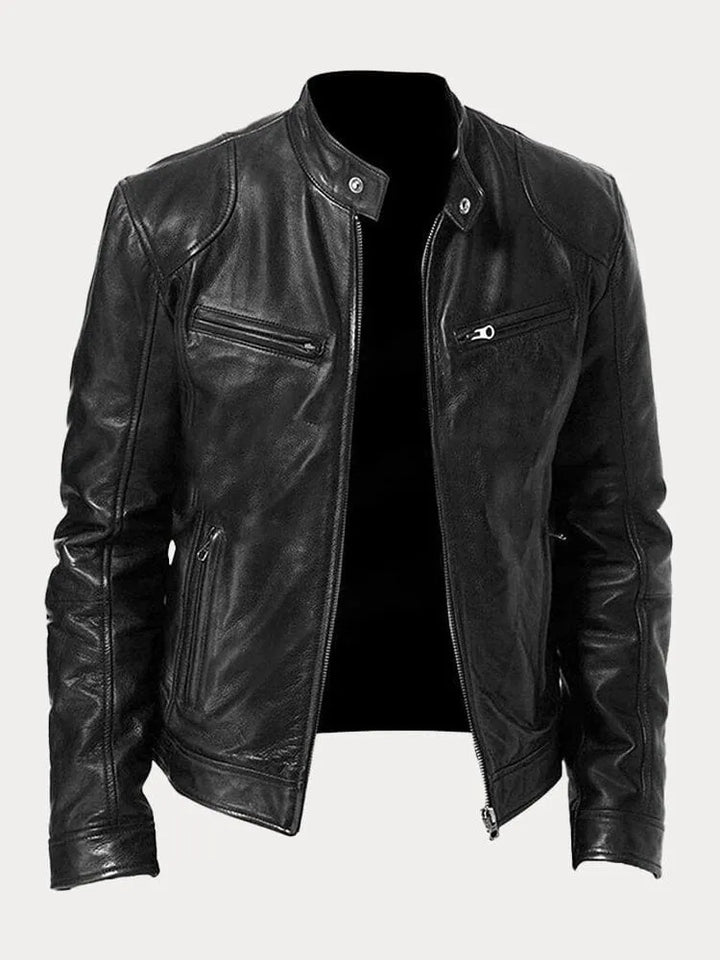 Levoire | Veste En Cuir Décontractée : Style Intemporel Et Confort Noir