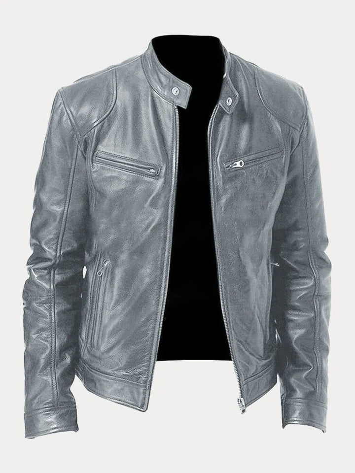 Levoire | Veste En Cuir Au Design Intemporel Et Au Confort Gris