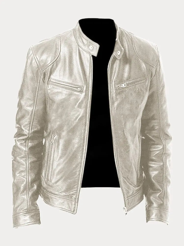 Levoire | Veste En Cuir Décontractée : Style Intemporel Et Confort Argent