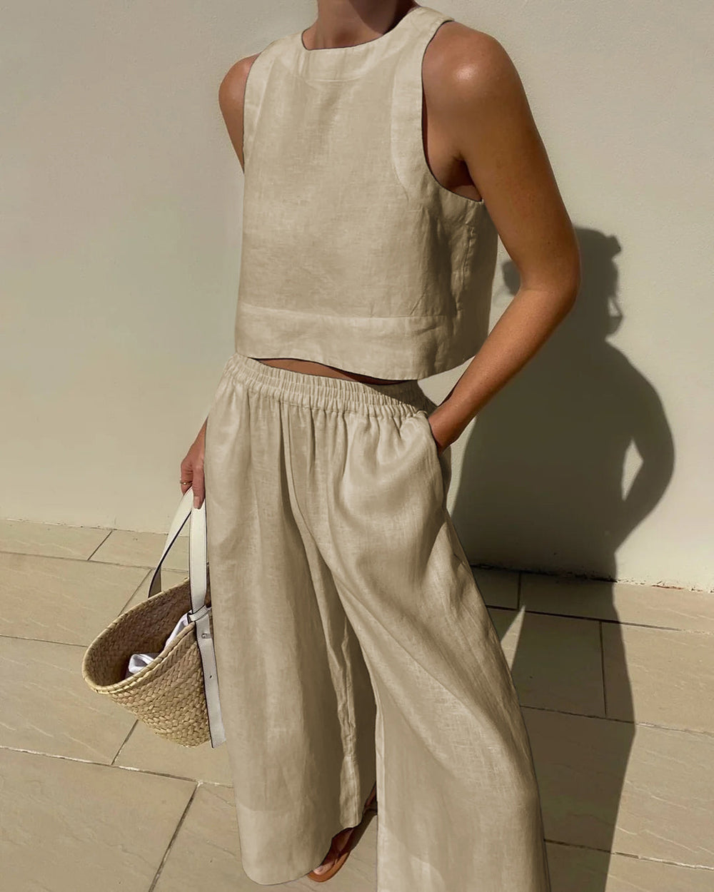 Levoire | Ensemble Élégant À Deux Pièces Contemporain Beige