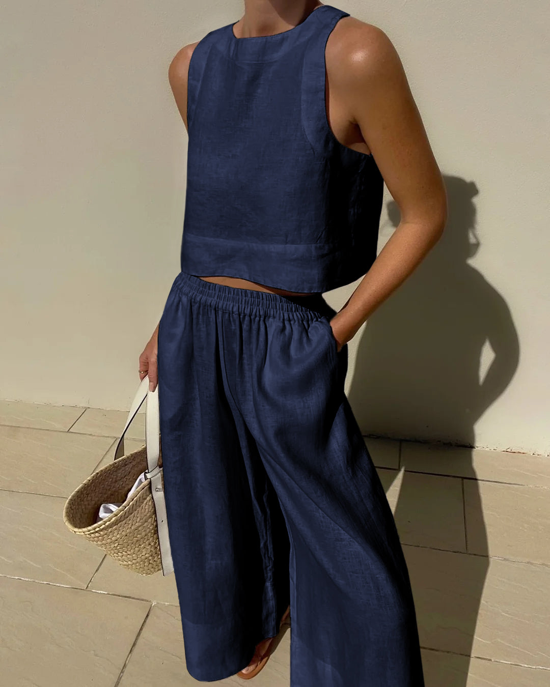 Levoire | Ensemble Élégant À Deux Pièces Contemporain Bleu marine