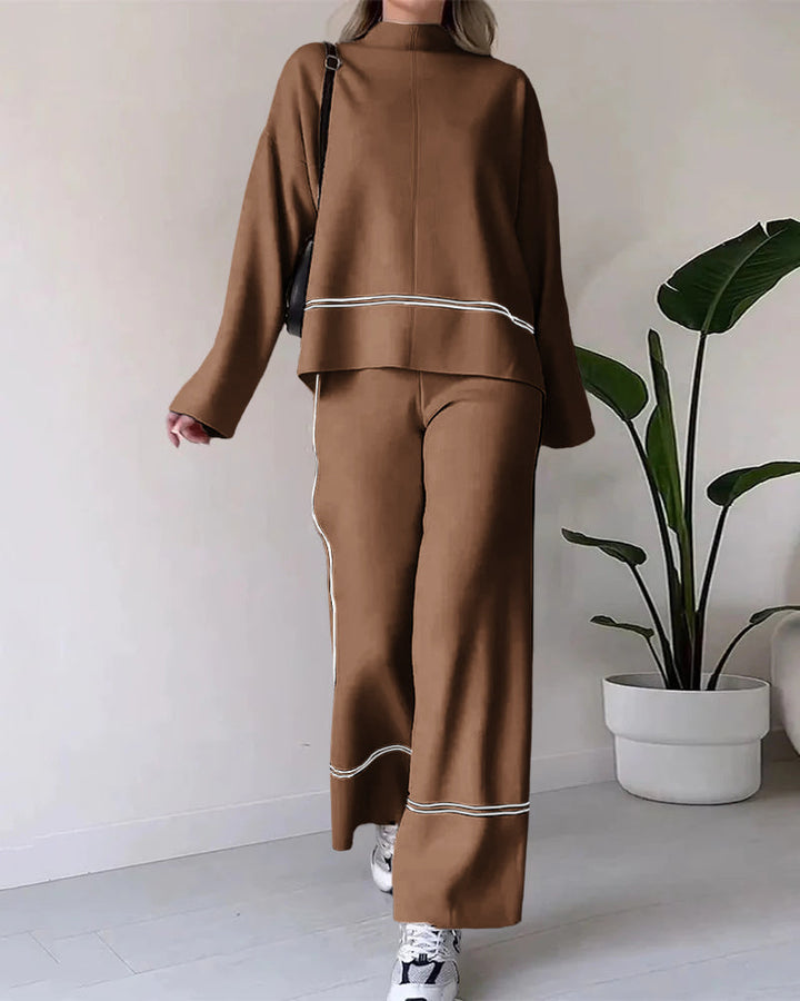 Levoire | Ensemble De Mode Confortable Deux Pièces Pour Femmes Café