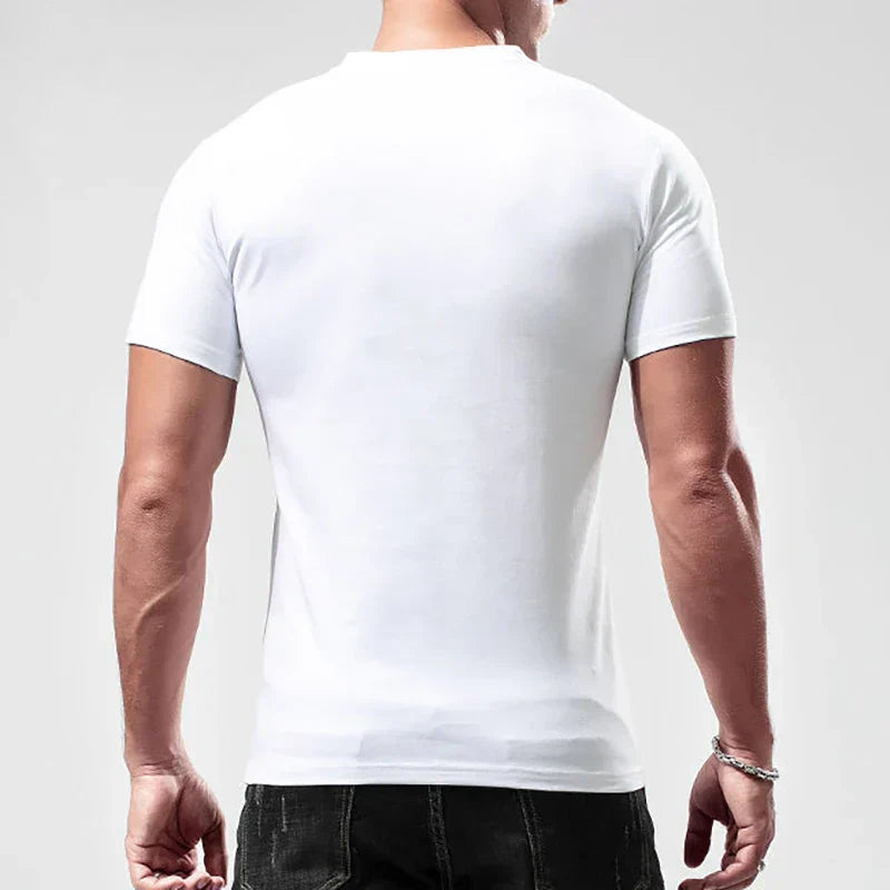 Levoire | T-shirt Henley en Coton avec Technologie Anti-Sueur et Coupe Musclée pour Hommes