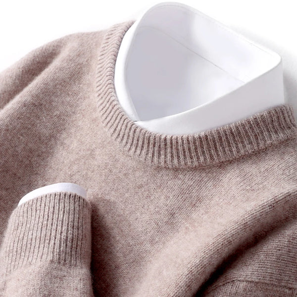 Levoire | Pull Homme Avec Un Design De Col Double Contemporain, Idéal Pour Les Occasions Décontractées Et Formelles Marron clair