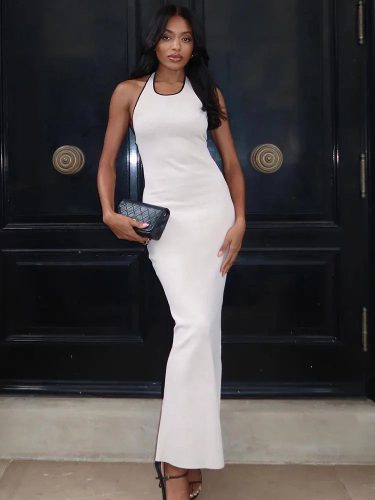 Levoire | Glamour robe maxi dos-nu Blanc