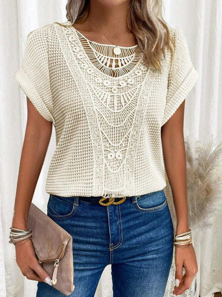 Levoire | T-shirt casual avec dentelle Beige