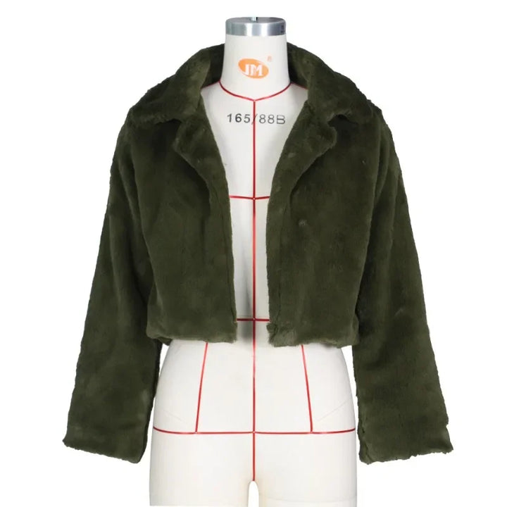 Levoire | Manteau en fausse fourrure Vert armée