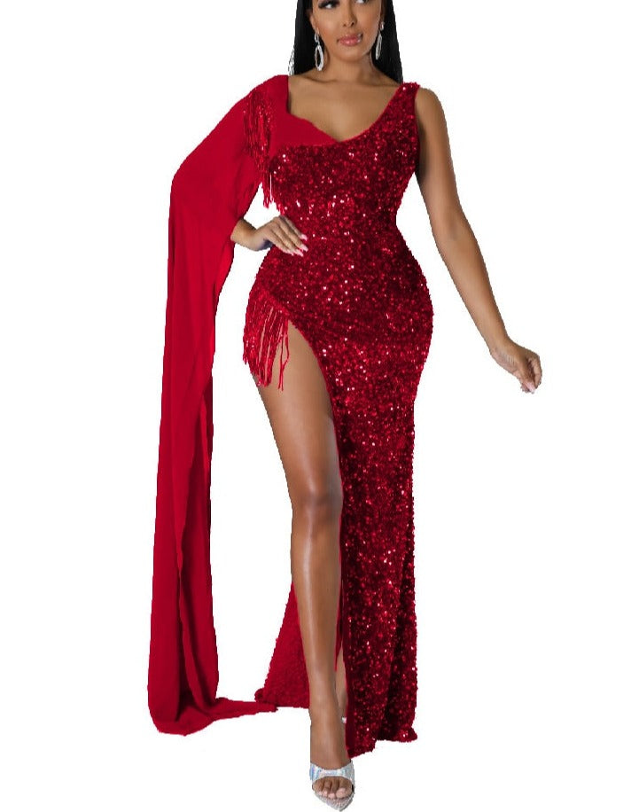 Levoire | Paillettes En Manche Kinne Groupe Flapper Maxi Robes