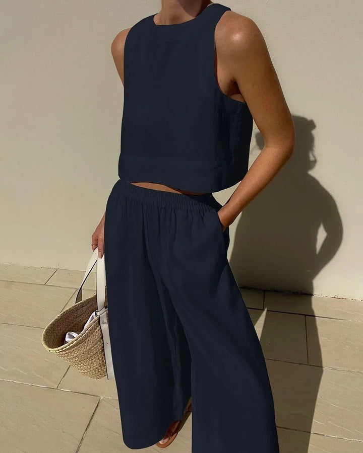 Levoire | Ensemble À Deux Pièces - Léger, Respirant Et Durable Tenue D'Été Pour Femmes Bleu marine