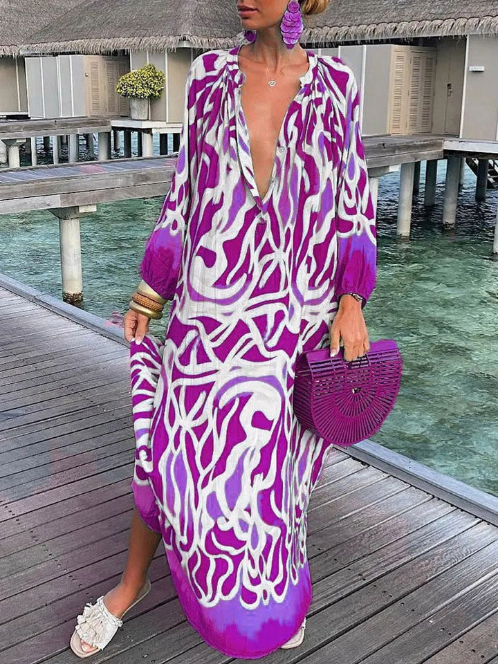 Levoire | Profond Robe À Décolleté En V Élégance Exquise Pour Femmes Lilas