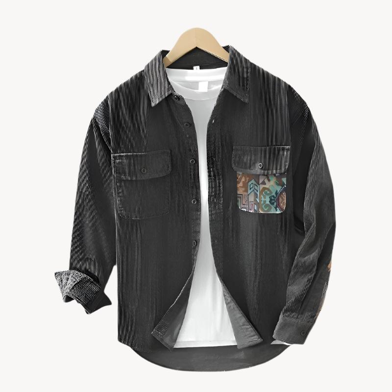 Levoire | Chemise Boutonnée Avec Poches Pour Hommes Gris