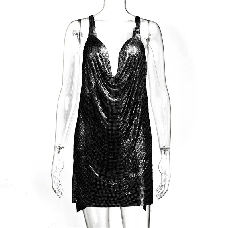 Levoire | Chaîne Métallique Halterneck Mini Robe Sans Métal
