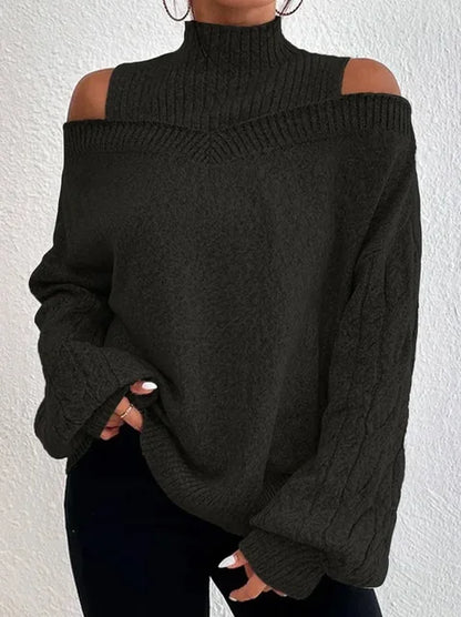 Levoire | Pull Confortable Intemporel Avec Col Montant Noir