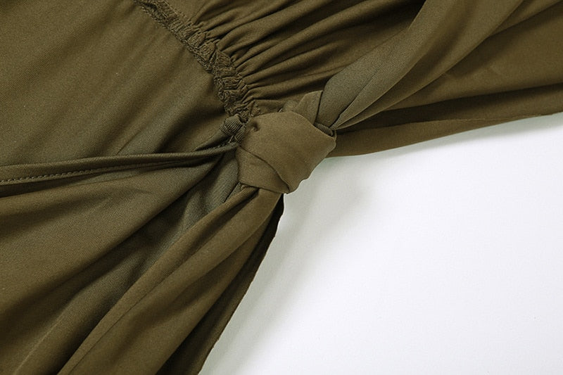 Levoire | Dyp V-Décolleté Dos Nu Sans Bretelles Maxi Robe