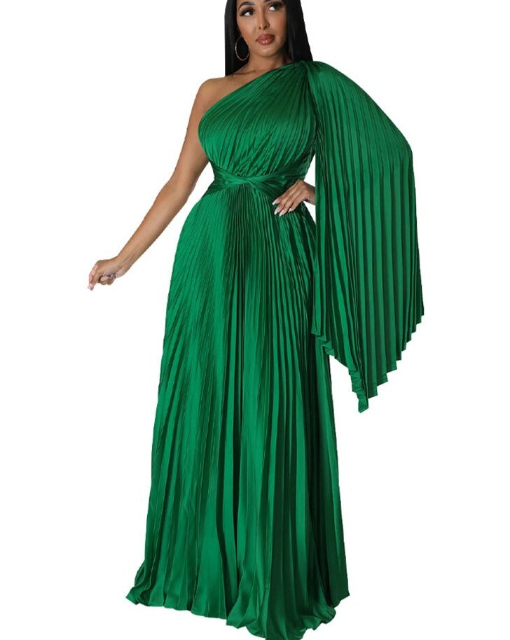 Levoire | Satinpuddings Plissé Lyskostakk Robes Longues Vert