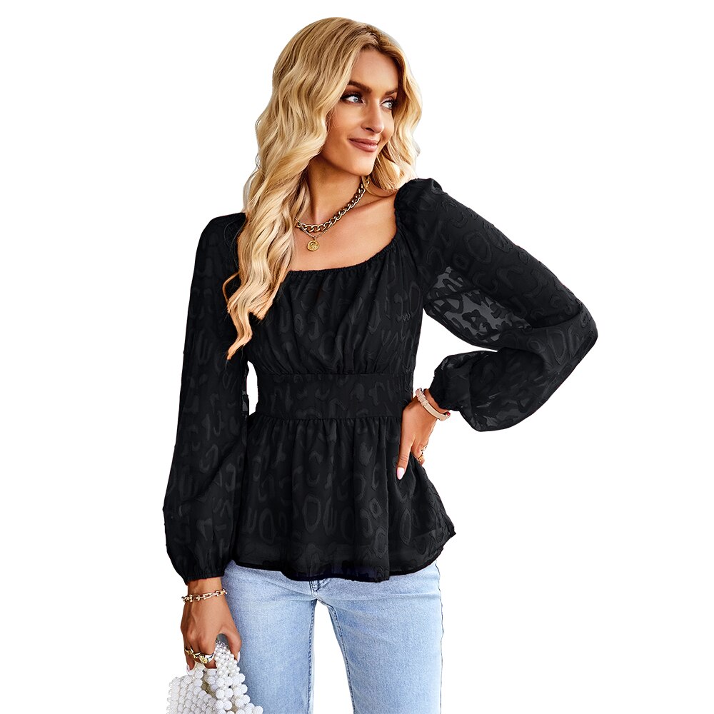 Levoire | Blouse Avec Des Manches Bouffantes Pour Femmes Noir
