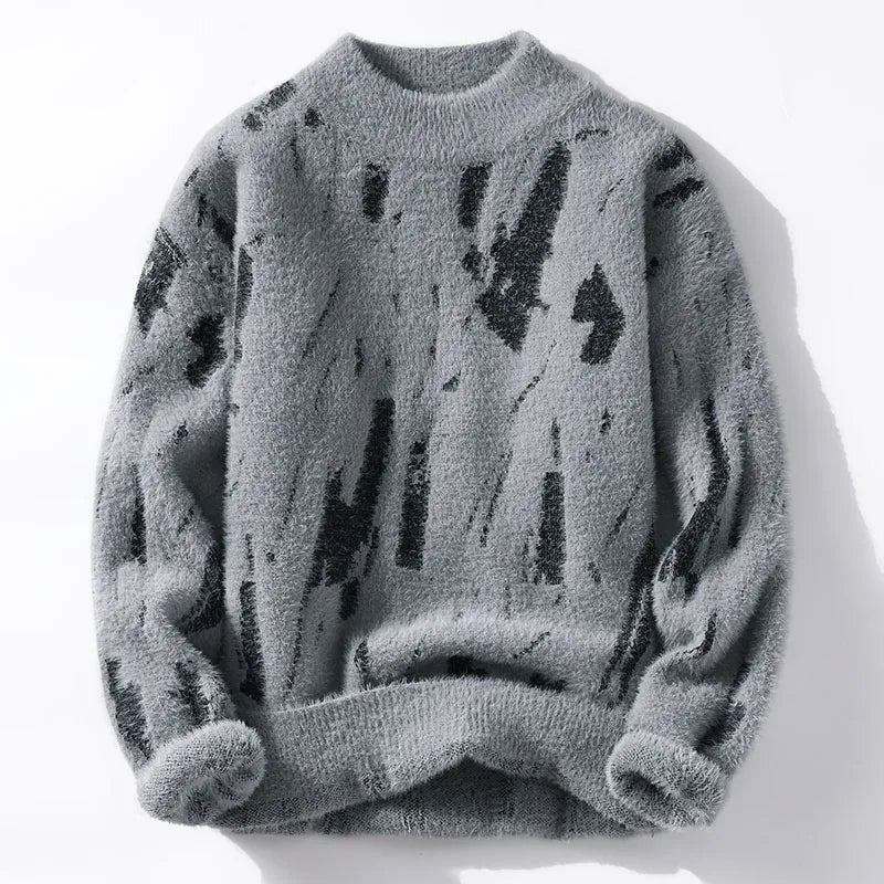 Levoire | Pull à col rond à manches longues plus chaud et ample Gris