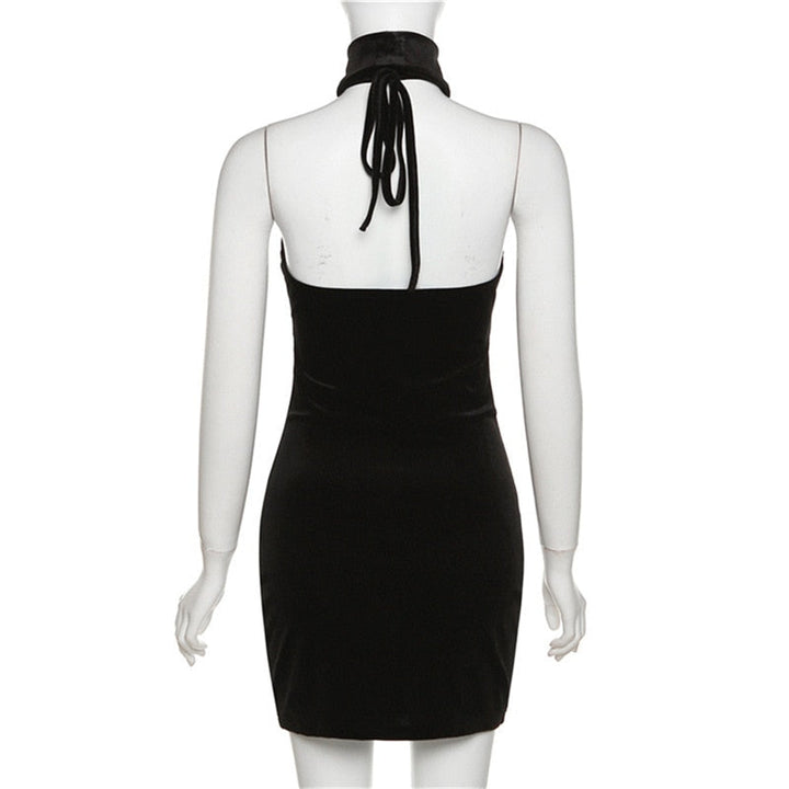 Levoire | Choker En Velours Halter Collier Nouer Mini Robe
