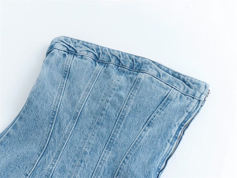 Levoire | Robe Femme Sans Bretelles Cool Avec Look Jean
