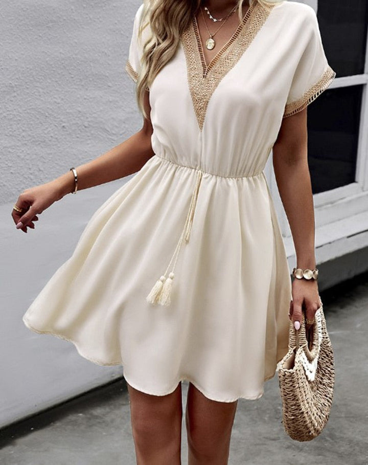 Levoire | Mini Robe De Vestiaire Avec Dentelle Abricot