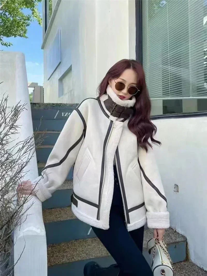 Levoire | Manteau d'hiver avec fausse fourrure pour femme Blanc