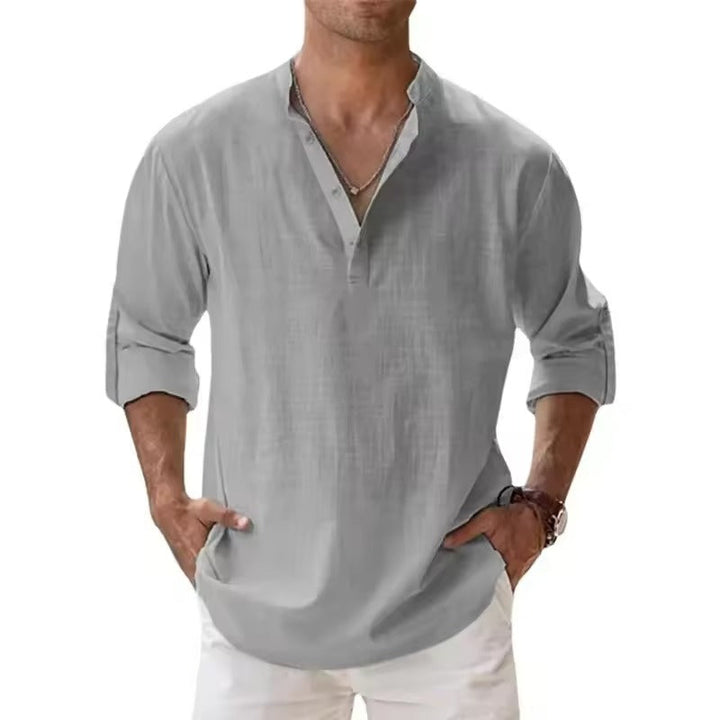 Levoire | Chemise En Lin Pour Hommes Fraîche Et Respirante Gris