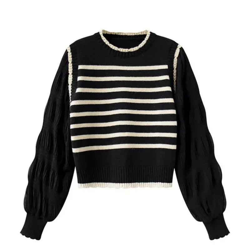 Levoire | Pull En Tricot Rayé Noir Taille unique