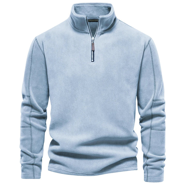 Levoire | Pull À Col Zip En Laine À Manches Longues Bleu clair