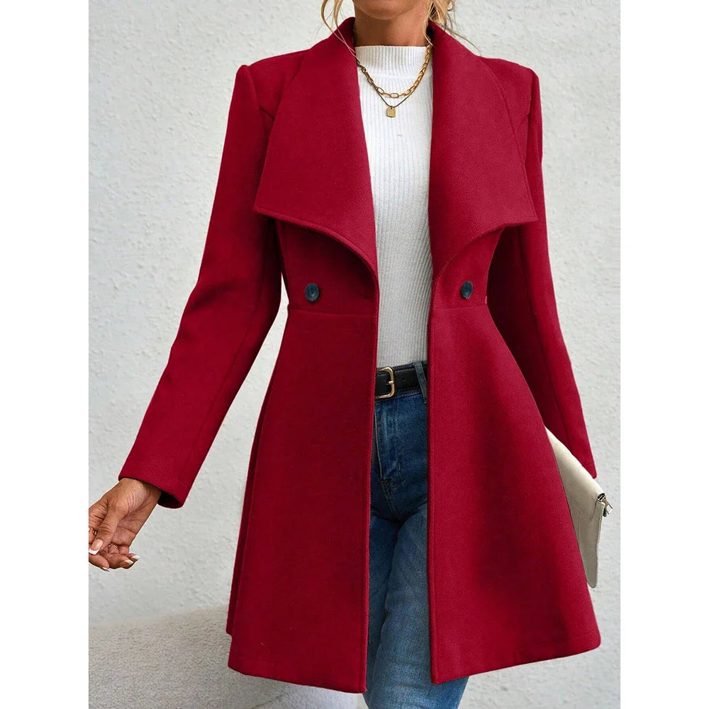 Levoire | Manteau D'Hiver Élégant À Manches Longues Rouge