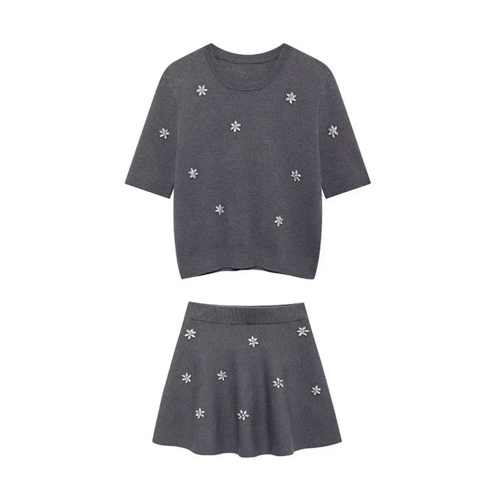 Levoire | Robe Courte Avec Tricot Et Strass ensemble