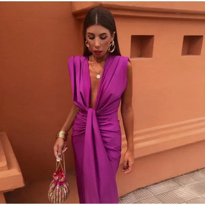 Levoire | Dyp Robe Sans Manches V Profond Tendance Longue