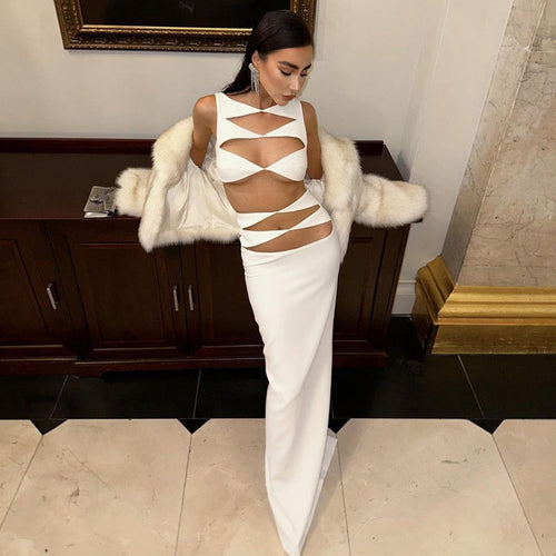 Levoire | Blanc Taille Haute Robe Longue