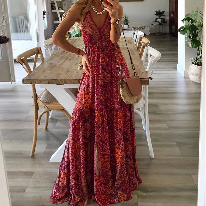 Levoire | Robe Maxi À Imprimé Boho Rot