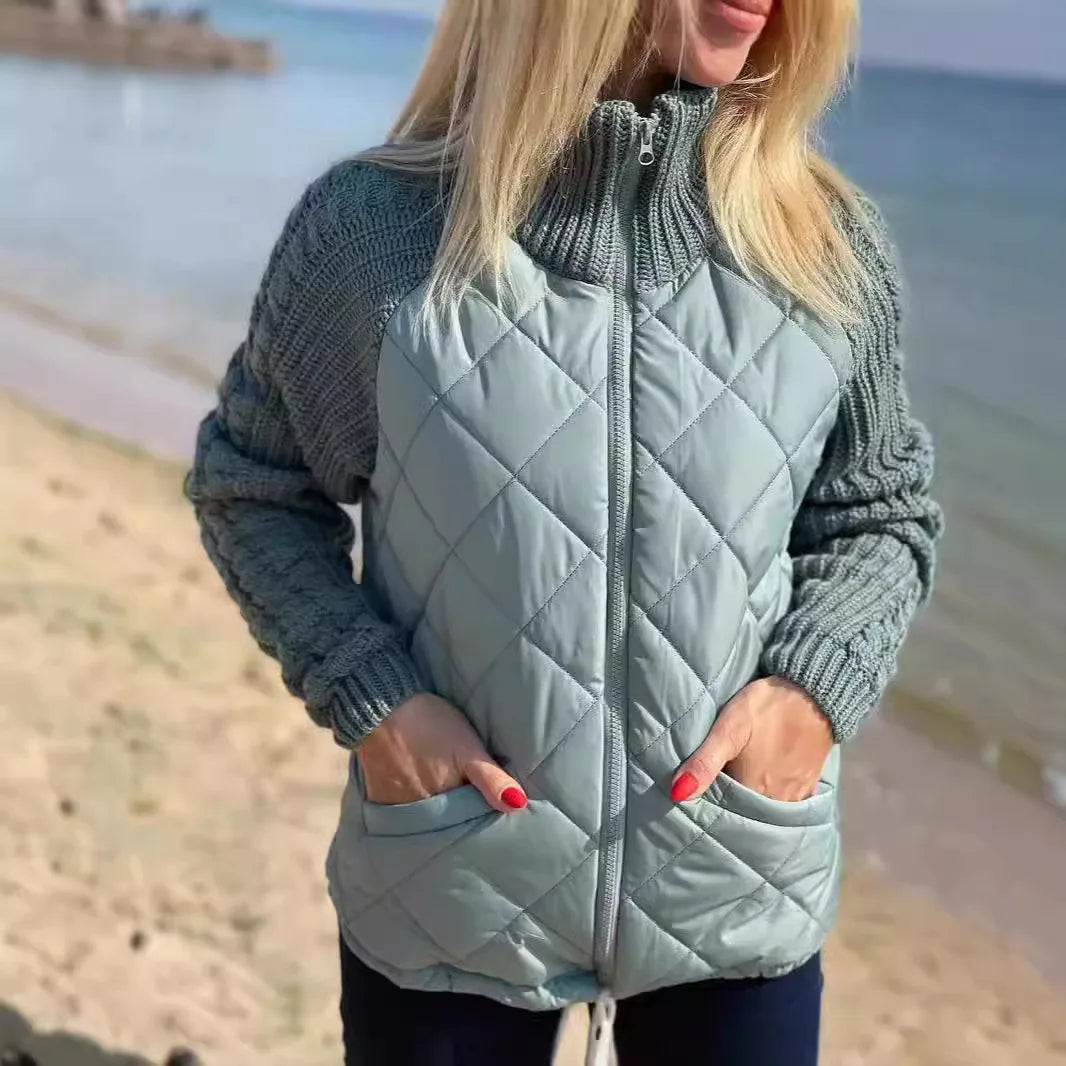 Levoire | Veste À Manches Longues Avec Fermeture Éclair Et Col Haut Bleu