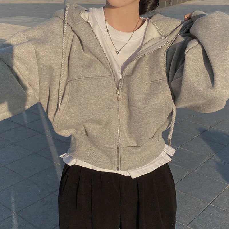 Levoire | Sweatshirts Oversize Avec Zipp Gris clair