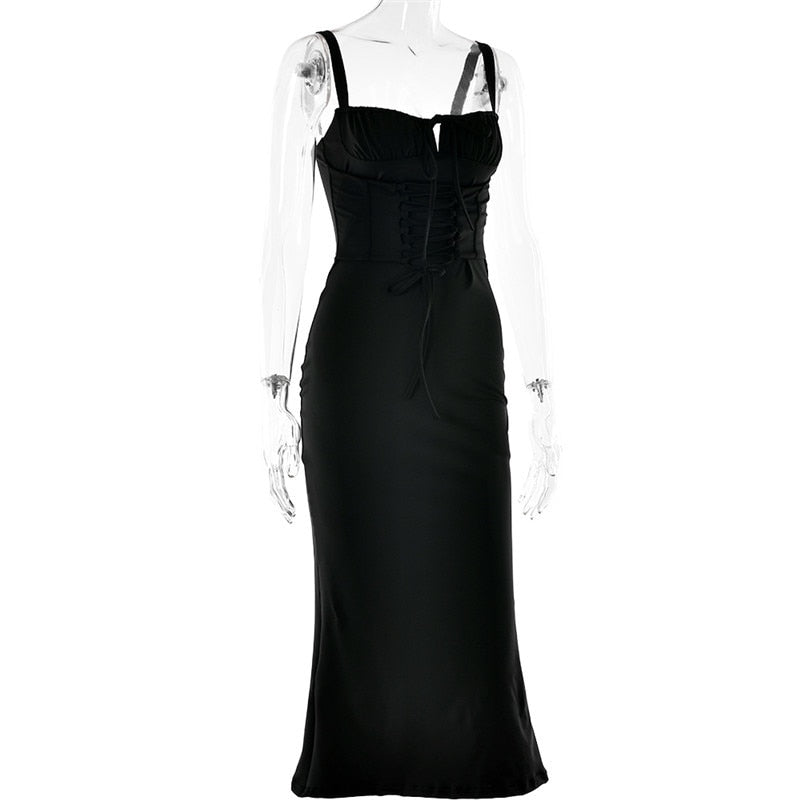 Levoire | Corset À Lacets Sans Bretelles Robe Midi