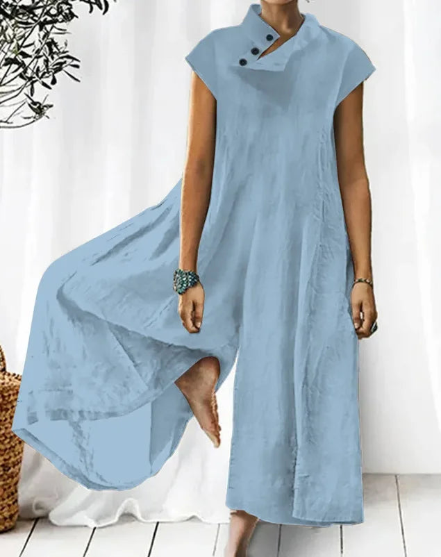 Levoire | Combinaison Femme À Jambes Larges Bleu
