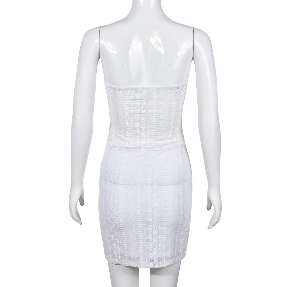 Levoire | Spiss-Hollow-Sans Bretelles Crop Top & Minijupe Ensemble