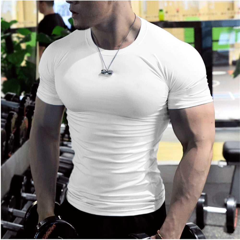 Levoire | T-Shirt De Fitness À Manches Courtes Pour Hommes Élégant Et Confortable Pour L'Entraînement Blanc