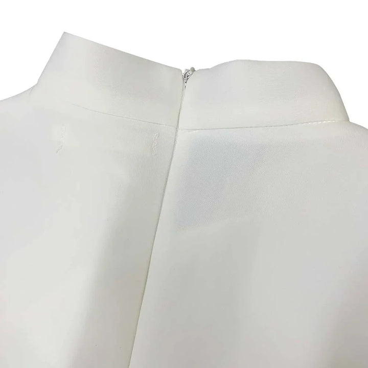 Levoire | Col Côté Bouffant Manches Courtes Robes Longues