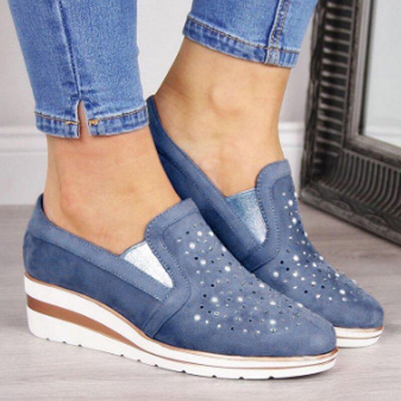 Levoire | Chaussures Confortables Avec Talons Et Semelle Douce Bleu