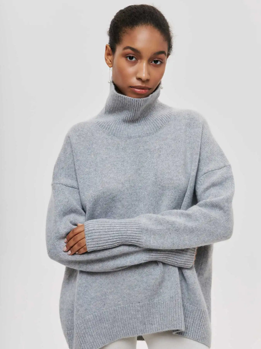 Levoire | Pull À Col Roulé Surdimensionné Fino Gris
