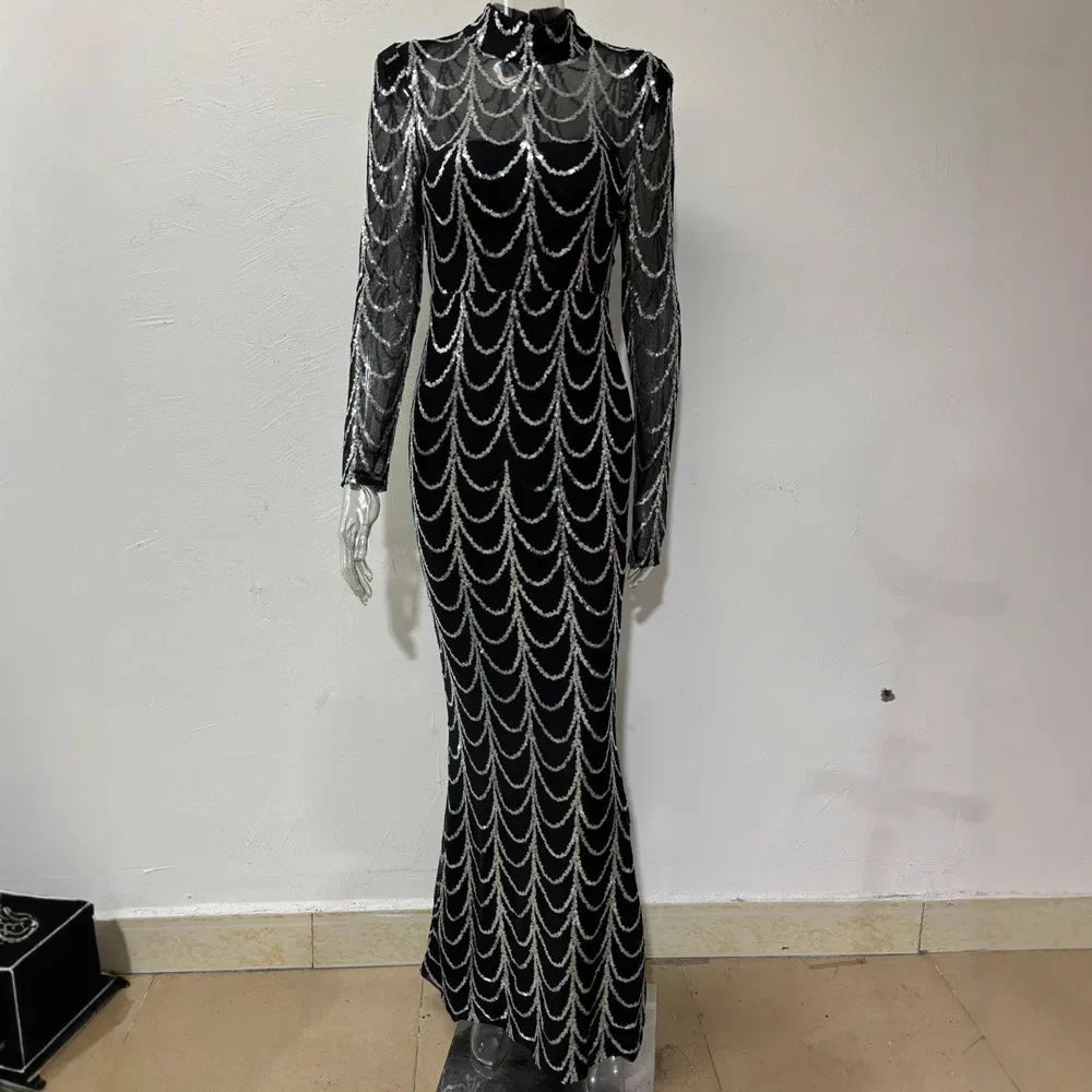 Levoire | Robe Longue D'Hiver Glamour À Paillettes