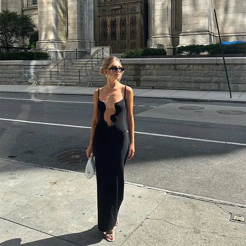 Levoire | Ouvert Robe Maxi À Col V Sans Manches