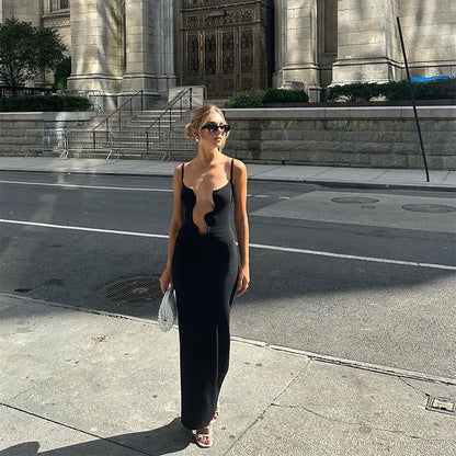 Levoire | Ouvert Robe Maxi À Col V Sans Manches