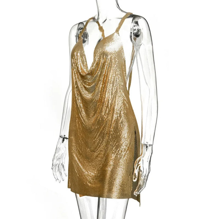 Levoire | Chaîne Métallique Halterneck Mini Robe Sans Métal