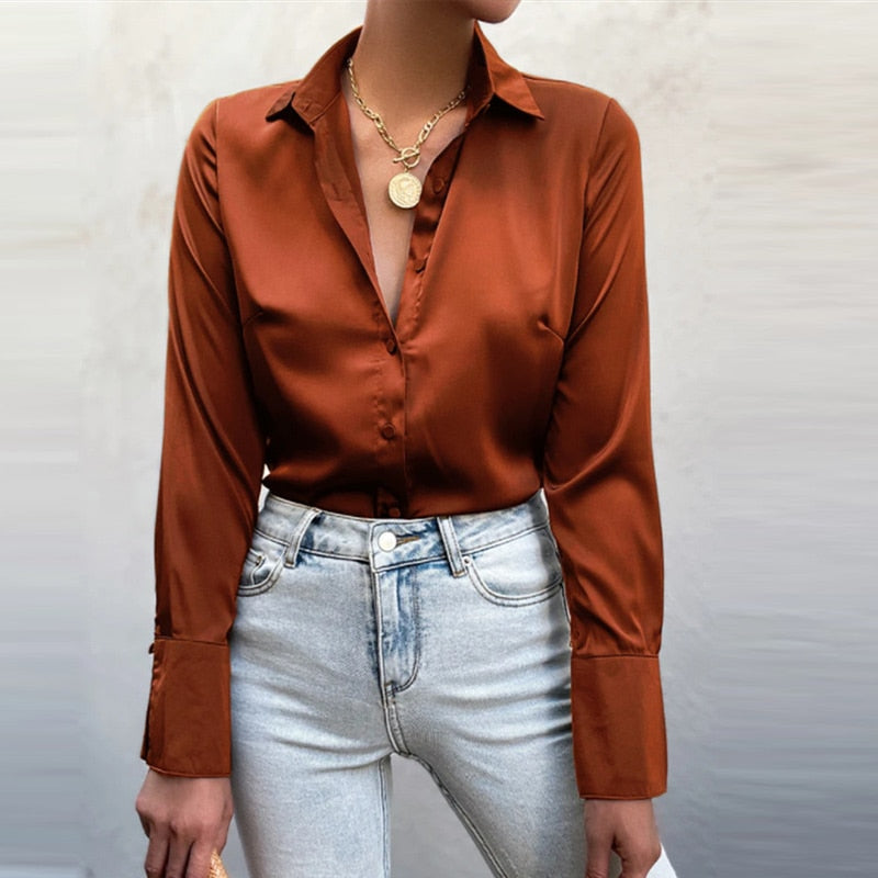 Levoire | Blouse En Satin - La Blouse Parfaite Pour Chaque Occasion ! Braun (épuisé!) S